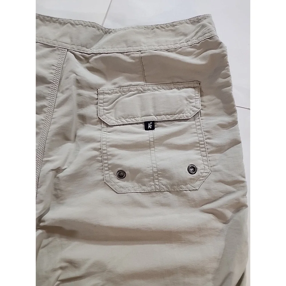 Vintage Abercrombie & Fitch Men's 34 Beige Nylon Board Shorts - Picture 8 of 11